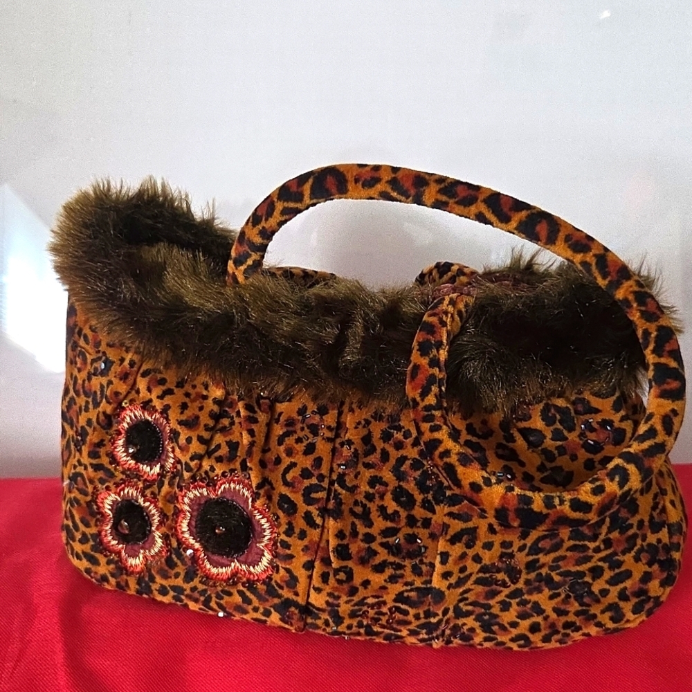 ❤️❤️ Sexy & Fun Faux Suede / Fur Leopard Print Shoulder Bag